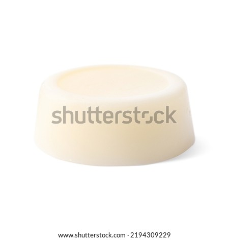Solid shampoo bar isolated on white. Hair care