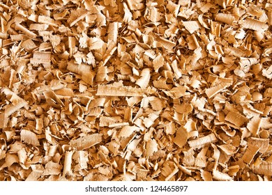 Solid surface bulk shredded waste wood shavings