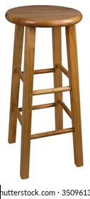 Solid Wood Bar Stool In Natural Finish