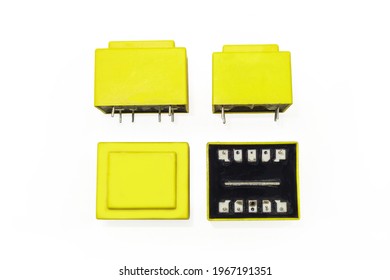 Solid-state Relays Of Common Purpose. Top, Bottom And Side Views. White Background