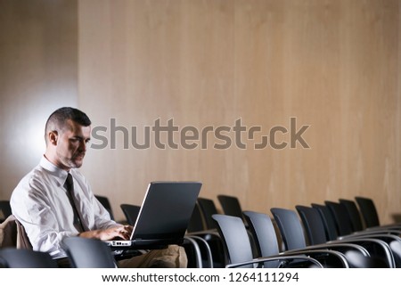 Similar – Image, Stock Photo a solitary chair in a chilling place