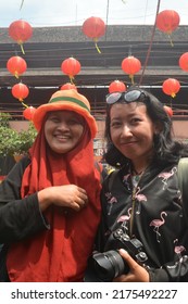 Solo Indonesia. January 19th 2020. Beautiful Ladies In Public Carnival Celebrating Chinese New Year. Selective Focus.