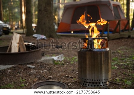 Solo stove at the campground