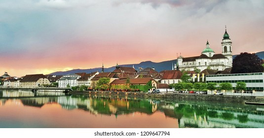 Solothurn in Sunset After Thunderstorm