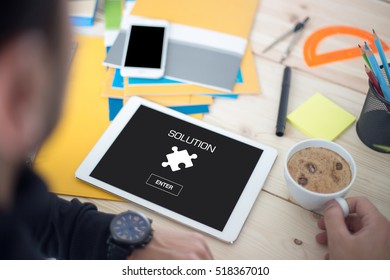 SOLUTION ICON CONCEPT ON SCREEN