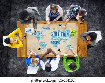 Solution Solve Problem Strategy Vision Decision Concept