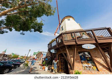 Solvang, OCT 24 2015 - Sunny Exterior View Of Some Danish Culture Builiding