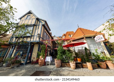 Solvang, OCT 24 2015 - Sunny Exterior View Of Some Danish Culture Builiding