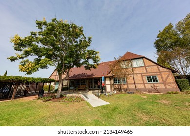 Solvang, OCT 24 2015 - Sunny Exterior View Of Some Danish Culture Builiding