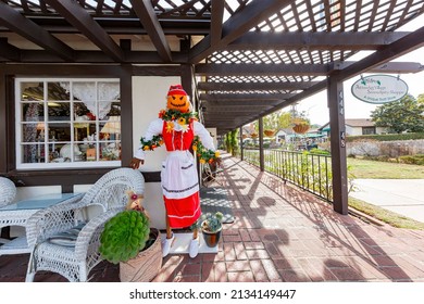 Solvang, OCT 24 2015 - Thanksgiving Decoration In Front Of Danish Culture Builiding