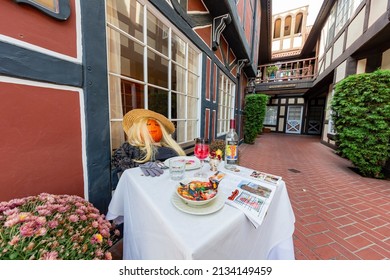 Solvang, OCT 24 2015 - Thanksgiving Decoration In Front Of Danish Culture Builiding