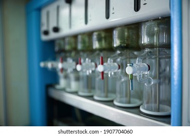 Solvent Extraction System For Grain Samples In Modern Laboratory, Closeup