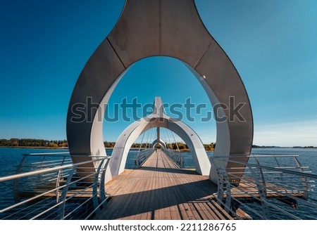 Solvesborg bridge is a 760 meter long walk and biking bridge over the Solvesborg Bay Area in Blekinge, Sweden.