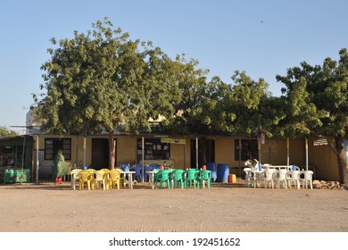 SOMALIA - JANUARY 10, 2010: In The Somali Village. Somaliland - An Unrecognized Self-declared State In The Northern Part Of The African Somali Peninsula. Roadside Cafe.