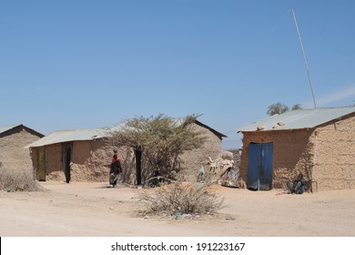 SOMALIA - JANUARY 13, 2010: In The Somali Village. Somaliland - An Unrecognized Self-declared State In The Northern Part Of The African Somali Peninsula. Much Of The Population Lives In Poverty.