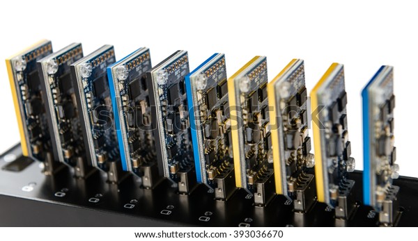 Some Bitcoin Mining Equipment Hardware Isolated Stock Photo Edit - 