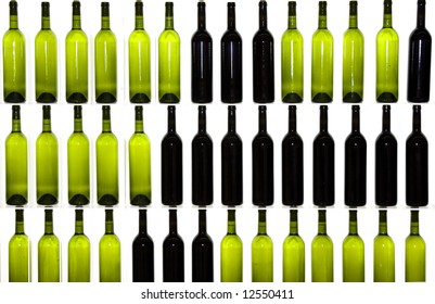 Some bottles of red win and withe wine