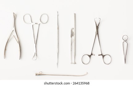 Pattern Medical Instruments On White Background Stock Vector (Royalty ...