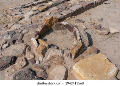 Some Circular Structure Made With Stone At Ancient Indus Valley Civilization Or Harappan Civilisation Ruins At Dholavira, Khadir Bet, Gujarat, India