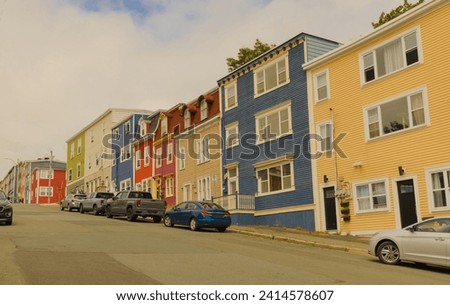 Some of the colourful jellybean row houses in St. John's Newfoundland and Labrador.