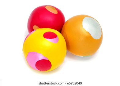 Some Juggling Balls Isolated On A White Background