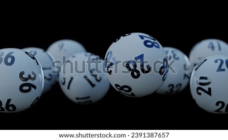 Some lottery balls on a surface