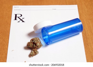 Some Medical Marijuana On A Script Pad.