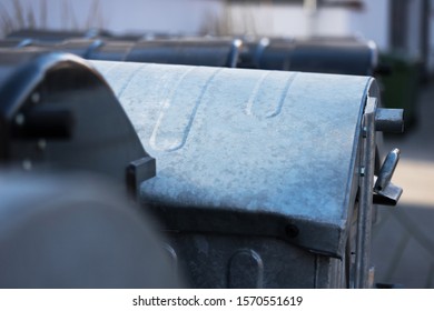 Some Metal Commercial Garbage Bins