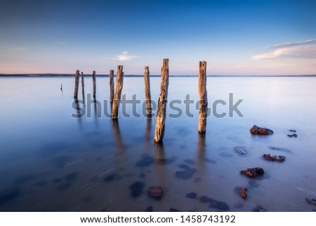 Similar – Foto Bild Stolpmünde, Ostsee in Polen mit Resten einer Kriegsmole