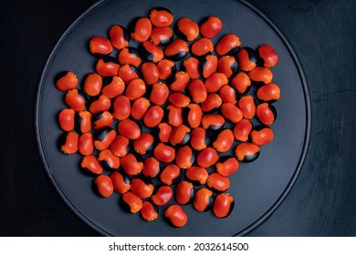 Some Red Seeds From The Ormosia Tree 