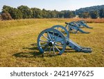 Some Replica cannons at Valley Forge National Historical Park, Revolutionary War encampment, northwest of Philadelphia, in Pennsylvania, USA