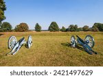 Some Replica cannons at Valley Forge National Historical Park, Revolutionary War encampment, northwest of Philadelphia, in Pennsylvania, USA