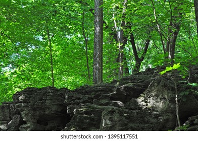 Some Of The Rock Formations At Palisades Kepler State Park, Mount Vernon, Iowa, USA.