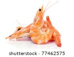 some shrimps on a white background