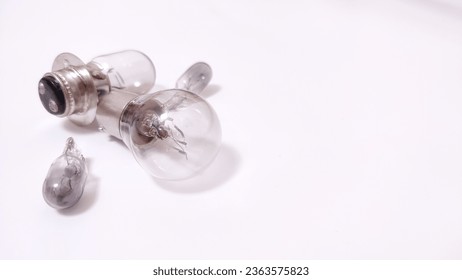 Some small dead light bulbs, isolated on white