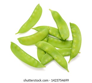 Some Snap Peas On White Background