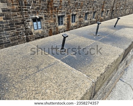 Similar – Image, Stock Photo Look through stone pipes with resistant glaze placed on the ground in front construction site