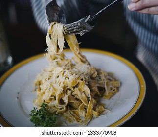 Someone Is Eating Tagliatelle With Black Truffle For Lunch.