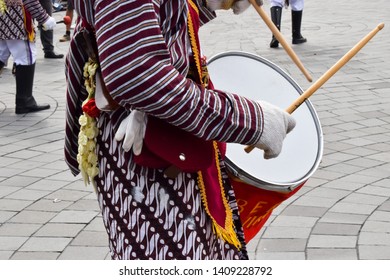 Someone Playing Drum Wear Traditional Costume