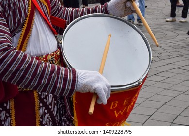 Someone Playing Drum Wear Traditional Costume