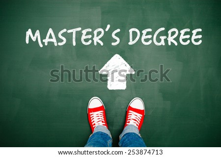 Someone wearing red sneakers heading towards his master's degree.