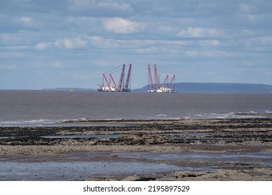 SOMERSET, UK - 2022: Hinkley Point Nuclear Power Station Construction In Somerset UK