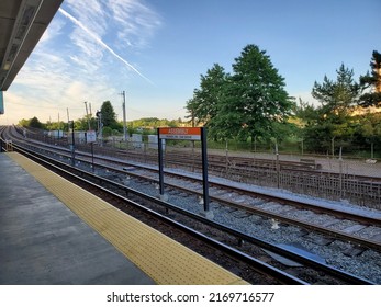 Somerville, MA, USA - June 20, 2022: Assembly MBTA Station