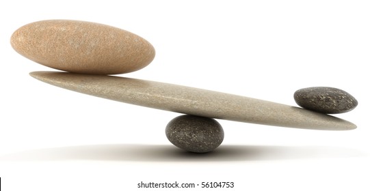 Something weighty. Pebble stability scales with large and small stones. Extralarge resolution - Shutterstock ID 56104753