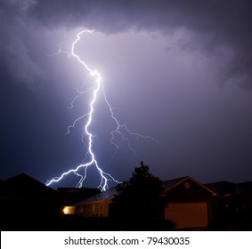 Sometimes There Are Not Any Words. This Epic Thunderstorm Produced One Of The Best Light Shows I Have Ever Seen. Lightning Was Striking Anything That Was Standing In Near Our Home.