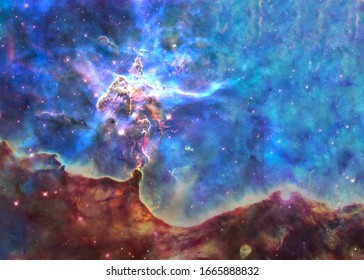 Somewhere in deep space. Carina Nebula and Mystic Mountain complex. Science fiction wallpaper. Elements of this image were furnished by NASA. - Powered by Shutterstock