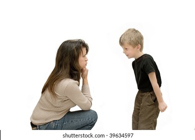 Son Having A Tantrum Whilst Mother Gets Angry.