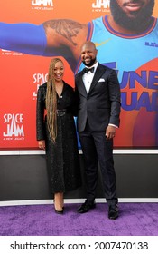 Sonequa Martin-Green And Kenric Green At The Los Angeles Premiere Of 'Space Jam: A New Legacy' Held At The Regal LA Live In Los Angeles On July 12, 2021.