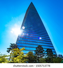 Songdo, Incheon, South Korea - August 9th 2019: The Posco Tower Songdo Or Northeast Asia Trade Tower, A Skyscraper In Songdo International City, South Korea.