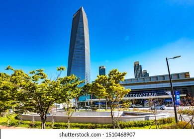 Songdo, Incheon, South Korea - August 9th 2019: The Posco Tower Songdo Or Northeast Asia Trade Tower, A Skyscraper In Songdo International City, South Korea.